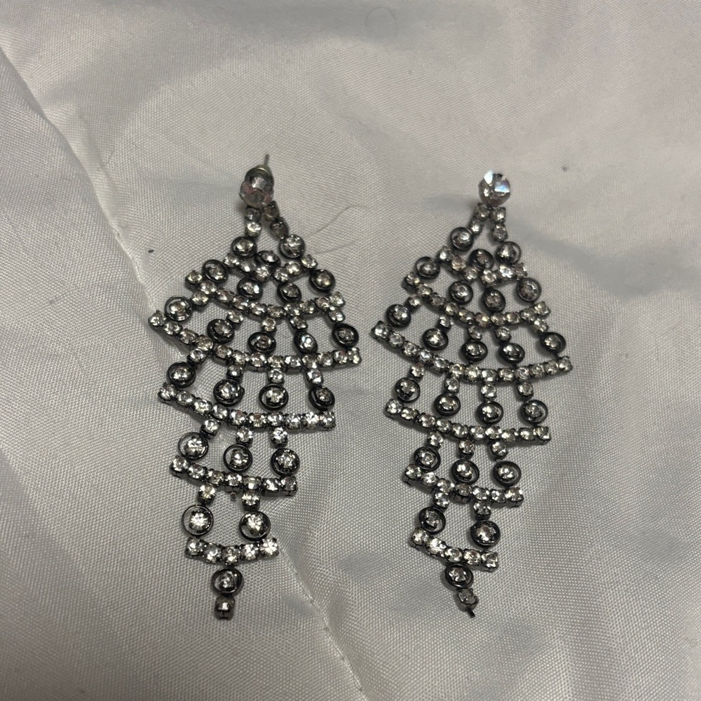 Elegant Silver Chandelier Earrings